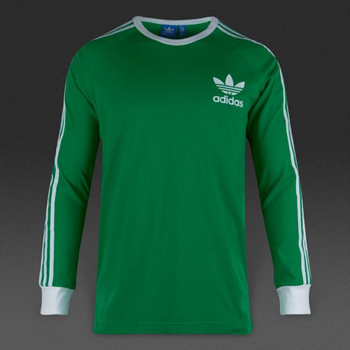 Adidas Originals Fashion LS Elongated Tee Adicolor Green / White for Men